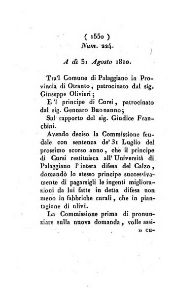 Bullettino delle sentenze emanate dalla Suprema commissione per le liti fra i già baroni ed i comuni