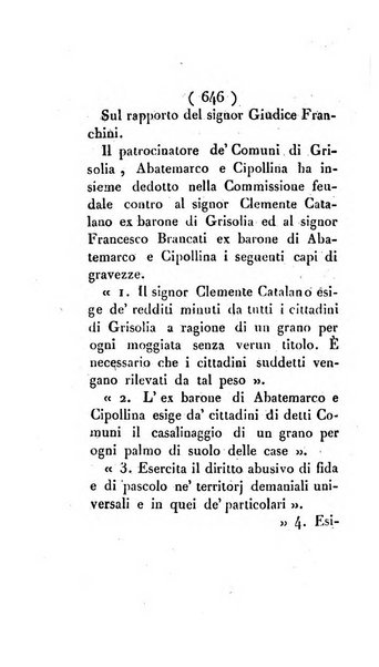 Bullettino delle sentenze emanate dalla Suprema commissione per le liti fra i già baroni ed i comuni