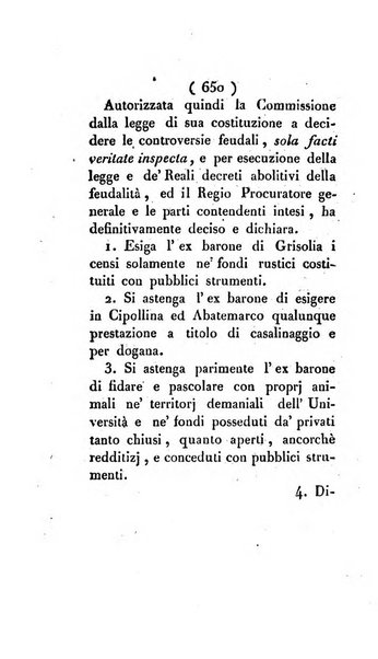 Bullettino delle sentenze emanate dalla Suprema commissione per le liti fra i già baroni ed i comuni