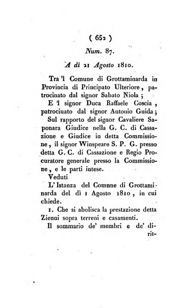 Bullettino delle sentenze emanate dalla Suprema commissione per le liti fra i già baroni ed i comuni