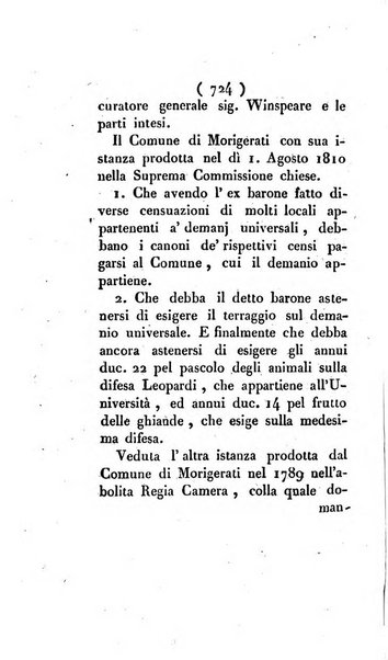 Bullettino delle sentenze emanate dalla Suprema commissione per le liti fra i già baroni ed i comuni