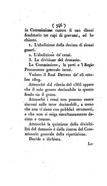 Bullettino delle sentenze emanate dalla Suprema commissione per le liti fra i già baroni ed i comuni