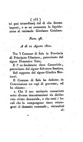 Bullettino delle sentenze emanate dalla Suprema commissione per le liti fra i già baroni ed i comuni