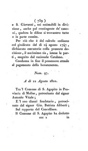 Bullettino delle sentenze emanate dalla Suprema commissione per le liti fra i già baroni ed i comuni