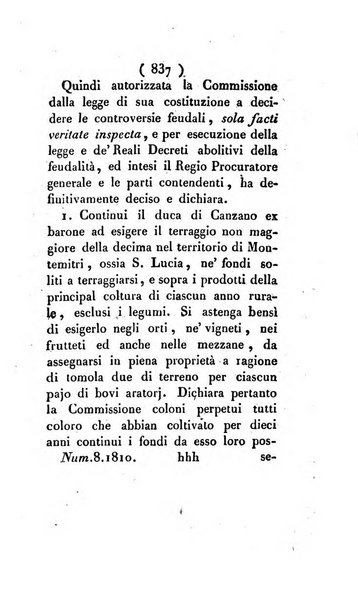 Bullettino delle sentenze emanate dalla Suprema commissione per le liti fra i già baroni ed i comuni