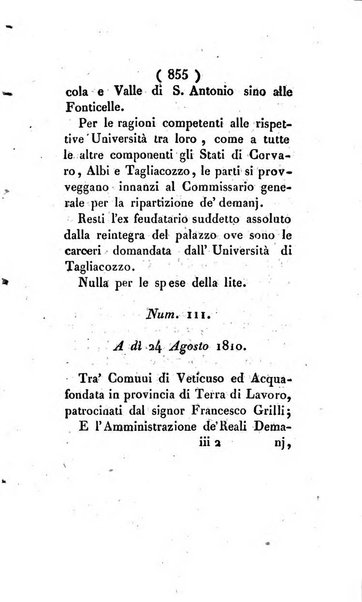 Bullettino delle sentenze emanate dalla Suprema commissione per le liti fra i già baroni ed i comuni