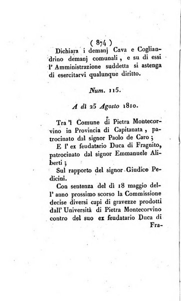 Bullettino delle sentenze emanate dalla Suprema commissione per le liti fra i già baroni ed i comuni