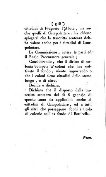 Bullettino delle sentenze emanate dalla Suprema commissione per le liti fra i già baroni ed i comuni