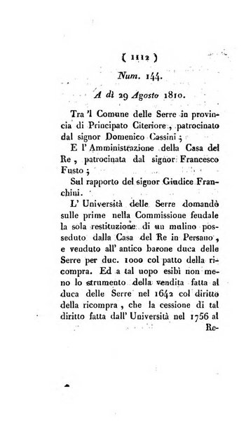 Bullettino delle sentenze emanate dalla Suprema commissione per le liti fra i già baroni ed i comuni