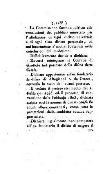 Bullettino delle sentenze emanate dalla Suprema commissione per le liti fra i già baroni ed i comuni