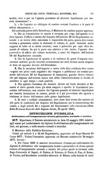 Annuario di giurisprudenza contemporanea amministrativa e finanziaria ossia raccolta di sentenze, pareri, massime, decisioni ...