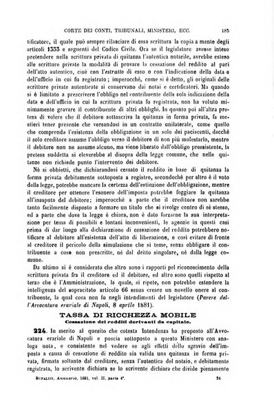 Annuario di giurisprudenza contemporanea amministrativa e finanziaria ossia raccolta di sentenze, pareri, massime, decisioni ...