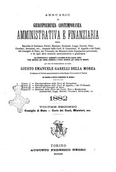 Annuario di giurisprudenza contemporanea amministrativa e finanziaria ossia raccolta di sentenze, pareri, massime, decisioni ...