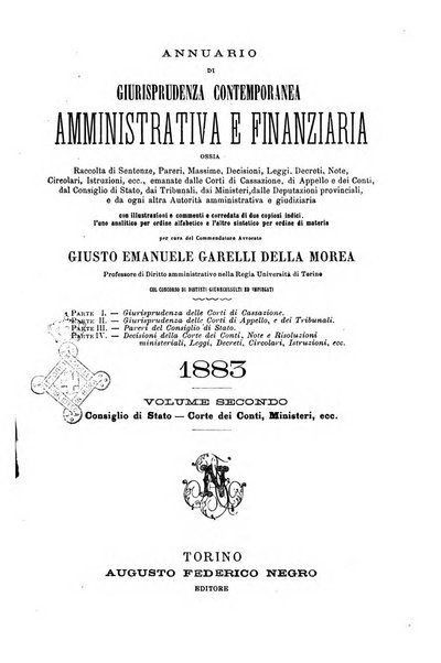 Annuario di giurisprudenza contemporanea amministrativa e finanziaria ossia raccolta di sentenze, pareri, massime, decisioni ...