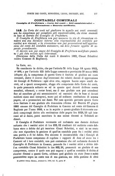 Annuario di giurisprudenza contemporanea amministrativa e finanziaria ossia raccolta di sentenze, pareri, massime, decisioni ...