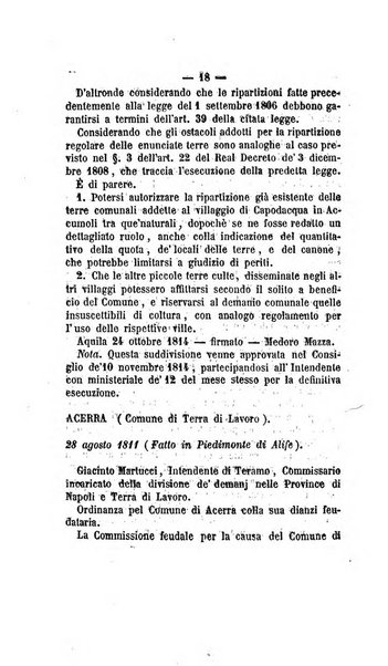 Bullettino delle ordinanze de' commissarj ripartitori de' demanj ex feudali e comunali nelle province dei rr.dd. al di qua del Faro in appendice degli atti eversivi della feudalita