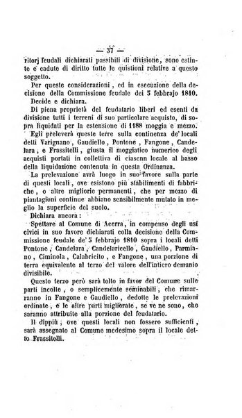 Bullettino delle ordinanze de' commissarj ripartitori de' demanj ex feudali e comunali nelle province dei rr.dd. al di qua del Faro in appendice degli atti eversivi della feudalita