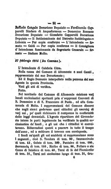 Bullettino delle ordinanze de' commissarj ripartitori de' demanj ex feudali e comunali nelle province dei rr.dd. al di qua del Faro in appendice degli atti eversivi della feudalita