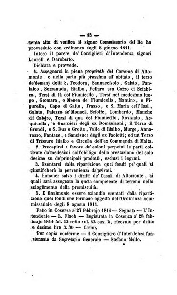 Bullettino delle ordinanze de' commissarj ripartitori de' demanj ex feudali e comunali nelle province dei rr.dd. al di qua del Faro in appendice degli atti eversivi della feudalita