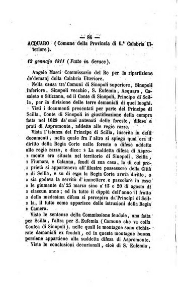 Bullettino delle ordinanze de' commissarj ripartitori de' demanj ex feudali e comunali nelle province dei rr.dd. al di qua del Faro in appendice degli atti eversivi della feudalita