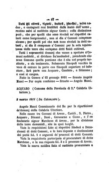 Bullettino delle ordinanze de' commissarj ripartitori de' demanj ex feudali e comunali nelle province dei rr.dd. al di qua del Faro in appendice degli atti eversivi della feudalita