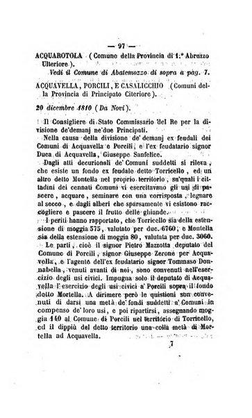 Bullettino delle ordinanze de' commissarj ripartitori de' demanj ex feudali e comunali nelle province dei rr.dd. al di qua del Faro in appendice degli atti eversivi della feudalita