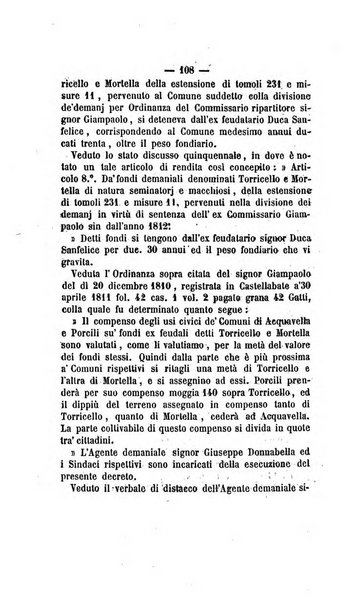 Bullettino delle ordinanze de' commissarj ripartitori de' demanj ex feudali e comunali nelle province dei rr.dd. al di qua del Faro in appendice degli atti eversivi della feudalita