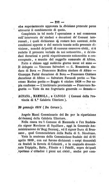 Bullettino delle ordinanze de' commissarj ripartitori de' demanj ex feudali e comunali nelle province dei rr.dd. al di qua del Faro in appendice degli atti eversivi della feudalita