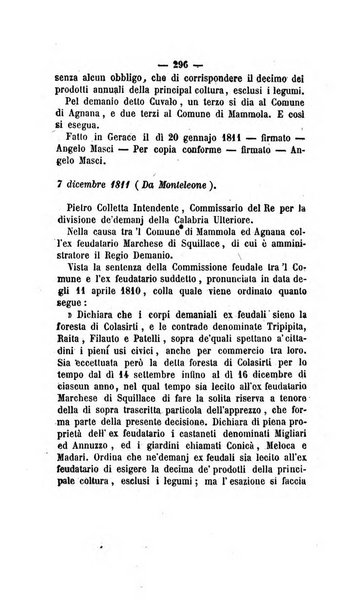 Bullettino delle ordinanze de' commissarj ripartitori de' demanj ex feudali e comunali nelle province dei rr.dd. al di qua del Faro in appendice degli atti eversivi della feudalita