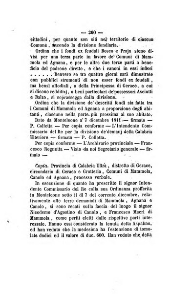 Bullettino delle ordinanze de' commissarj ripartitori de' demanj ex feudali e comunali nelle province dei rr.dd. al di qua del Faro in appendice degli atti eversivi della feudalita