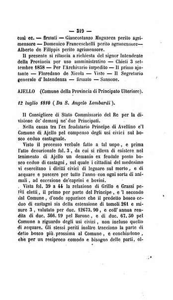 Bullettino delle ordinanze de' commissarj ripartitori de' demanj ex feudali e comunali nelle province dei rr.dd. al di qua del Faro in appendice degli atti eversivi della feudalita