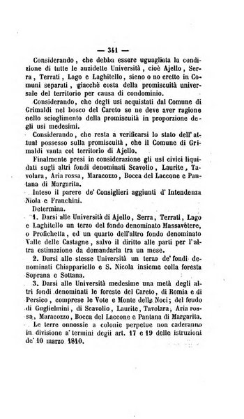 Bullettino delle ordinanze de' commissarj ripartitori de' demanj ex feudali e comunali nelle province dei rr.dd. al di qua del Faro in appendice degli atti eversivi della feudalita