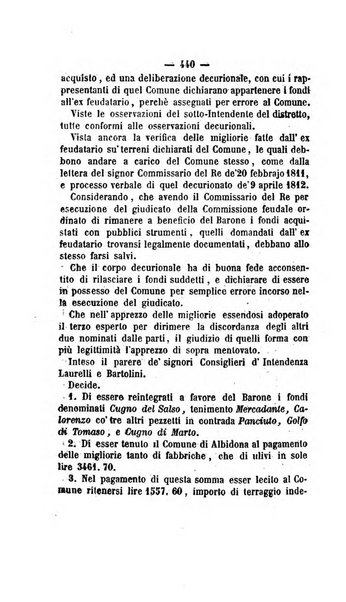 Bullettino delle ordinanze de' commissarj ripartitori de' demanj ex feudali e comunali nelle province dei rr.dd. al di qua del Faro in appendice degli atti eversivi della feudalita