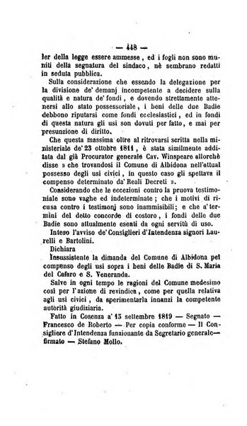 Bullettino delle ordinanze de' commissarj ripartitori de' demanj ex feudali e comunali nelle province dei rr.dd. al di qua del Faro in appendice degli atti eversivi della feudalita