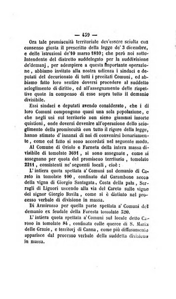 Bullettino delle ordinanze de' commissarj ripartitori de' demanj ex feudali e comunali nelle province dei rr.dd. al di qua del Faro in appendice degli atti eversivi della feudalita