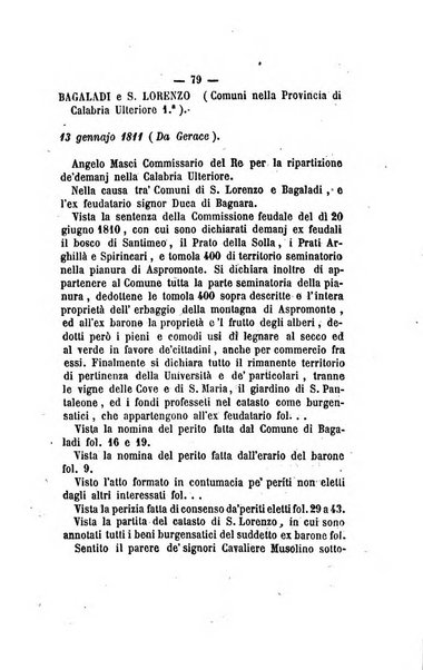 Bullettino delle ordinanze de' commissarj ripartitori de' demanj ex feudali e comunali nelle province dei rr.dd. al di qua del Faro in appendice degli atti eversivi della feudalita