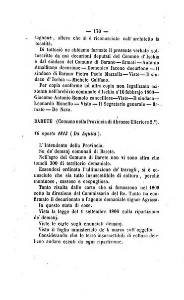 Bullettino delle ordinanze de' commissarj ripartitori de' demanj ex feudali e comunali nelle province dei rr.dd. al di qua del Faro in appendice degli atti eversivi della feudalita