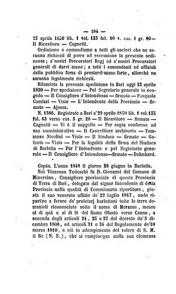 Bullettino delle ordinanze de' commissarj ripartitori de' demanj ex feudali e comunali nelle province dei rr.dd. al di qua del Faro in appendice degli atti eversivi della feudalita