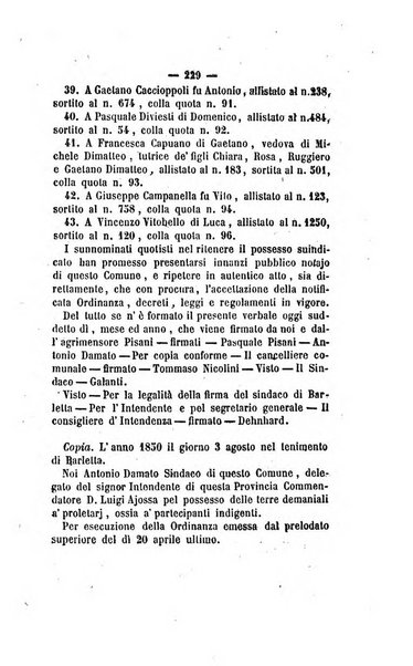 Bullettino delle ordinanze de' commissarj ripartitori de' demanj ex feudali e comunali nelle province dei rr.dd. al di qua del Faro in appendice degli atti eversivi della feudalita