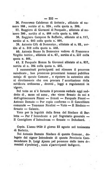 Bullettino delle ordinanze de' commissarj ripartitori de' demanj ex feudali e comunali nelle province dei rr.dd. al di qua del Faro in appendice degli atti eversivi della feudalita