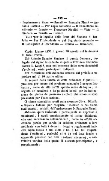 Bullettino delle ordinanze de' commissarj ripartitori de' demanj ex feudali e comunali nelle province dei rr.dd. al di qua del Faro in appendice degli atti eversivi della feudalita