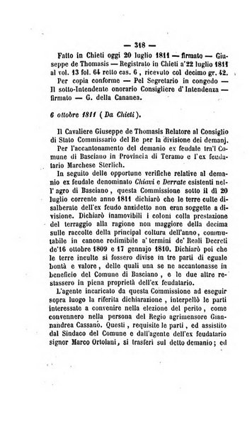 Bullettino delle ordinanze de' commissarj ripartitori de' demanj ex feudali e comunali nelle province dei rr.dd. al di qua del Faro in appendice degli atti eversivi della feudalita