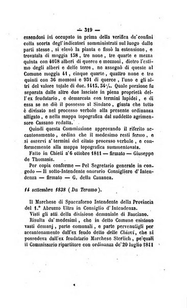 Bullettino delle ordinanze de' commissarj ripartitori de' demanj ex feudali e comunali nelle province dei rr.dd. al di qua del Faro in appendice degli atti eversivi della feudalita