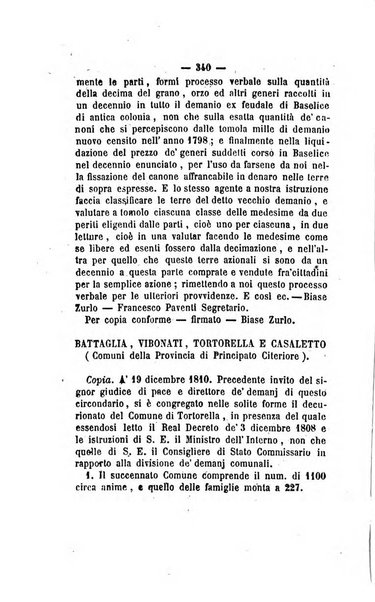 Bullettino delle ordinanze de' commissarj ripartitori de' demanj ex feudali e comunali nelle province dei rr.dd. al di qua del Faro in appendice degli atti eversivi della feudalita