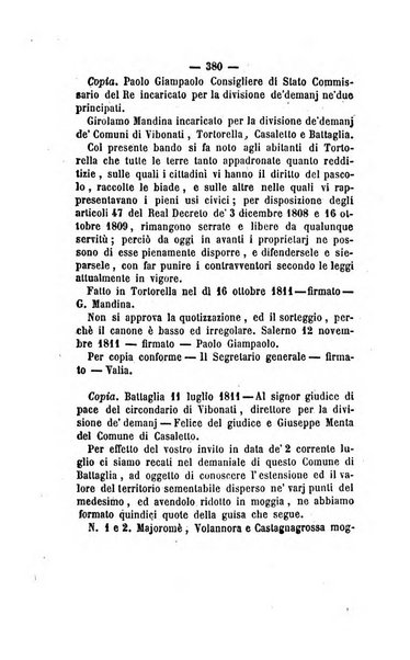 Bullettino delle ordinanze de' commissarj ripartitori de' demanj ex feudali e comunali nelle province dei rr.dd. al di qua del Faro in appendice degli atti eversivi della feudalita