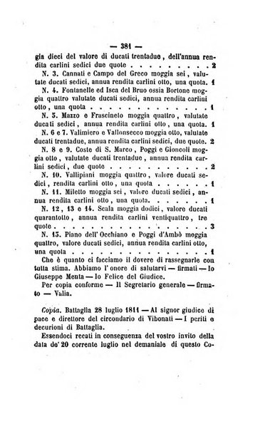 Bullettino delle ordinanze de' commissarj ripartitori de' demanj ex feudali e comunali nelle province dei rr.dd. al di qua del Faro in appendice degli atti eversivi della feudalita