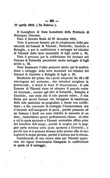 Bullettino delle ordinanze de' commissarj ripartitori de' demanj ex feudali e comunali nelle province dei rr.dd. al di qua del Faro in appendice degli atti eversivi della feudalita