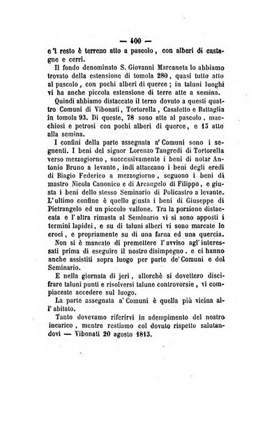 Bullettino delle ordinanze de' commissarj ripartitori de' demanj ex feudali e comunali nelle province dei rr.dd. al di qua del Faro in appendice degli atti eversivi della feudalita