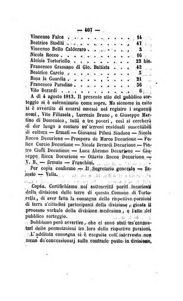 Bullettino delle ordinanze de' commissarj ripartitori de' demanj ex feudali e comunali nelle province dei rr.dd. al di qua del Faro in appendice degli atti eversivi della feudalita