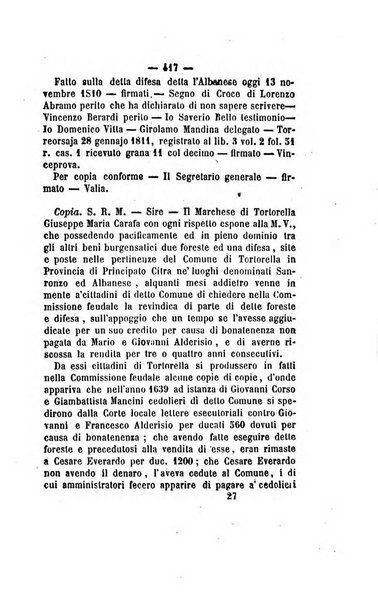 Bullettino delle ordinanze de' commissarj ripartitori de' demanj ex feudali e comunali nelle province dei rr.dd. al di qua del Faro in appendice degli atti eversivi della feudalita